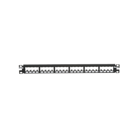 Panel de Parcheo Modular Mini-Com (Sin Conectores) Plano Totalmente Blindado de 24 puertos 1UR