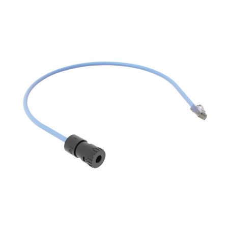 Cable de Conexion en Campo Jack a Plug RJ45 Cat6A CMP (Plenum) 0.5 Metros Azul