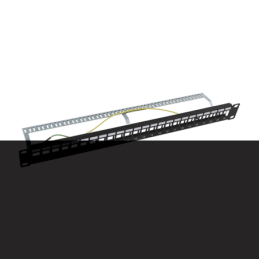 Patch panel modular Blindado (STP) de 24 puertos con barra organizar cable