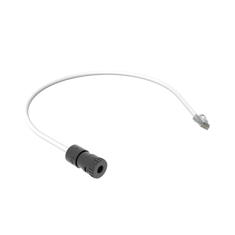 Cable de Conexion en Campo Jack a Plug RJ45 Cat6A CMP (Plenum) 0.5 Metros Blanco