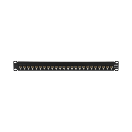 Patch Panel UltraMAX. UTP Precargado con Jacks Cat6A 24 Puertos Plano 1U