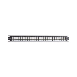 Patch Panel UTP Keystone de 24 puertos Modular (vacio)  Plano 1UR compatible con Jacks Keystone UTP Z-MAX y MAX