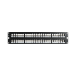 Patch Panel UTP Keystone de 48 puertos Modular (Vacio)  Plano 2UR compatible con Jacks Keystone UTP Z-MAX y MAX