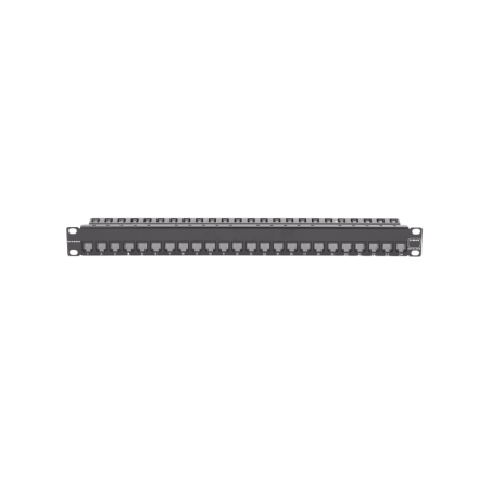 Patch Panel Z-MAX de 24 puertos Blindado Precargado con Jacks Cat6A Plano 1UR