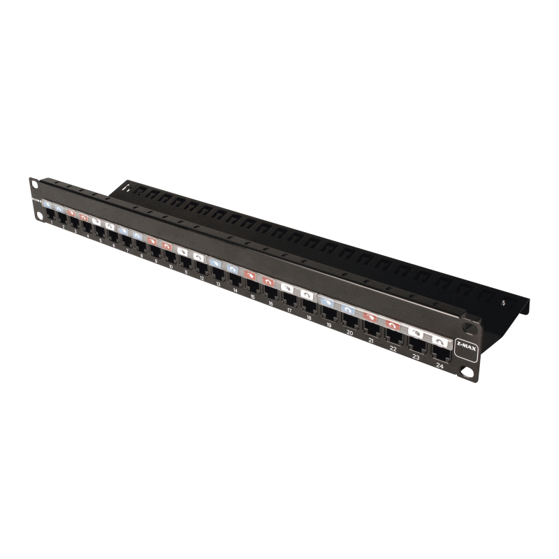 Patch Panel Z-MAX de 24 puertos Modular (vacio) Plano 1UR