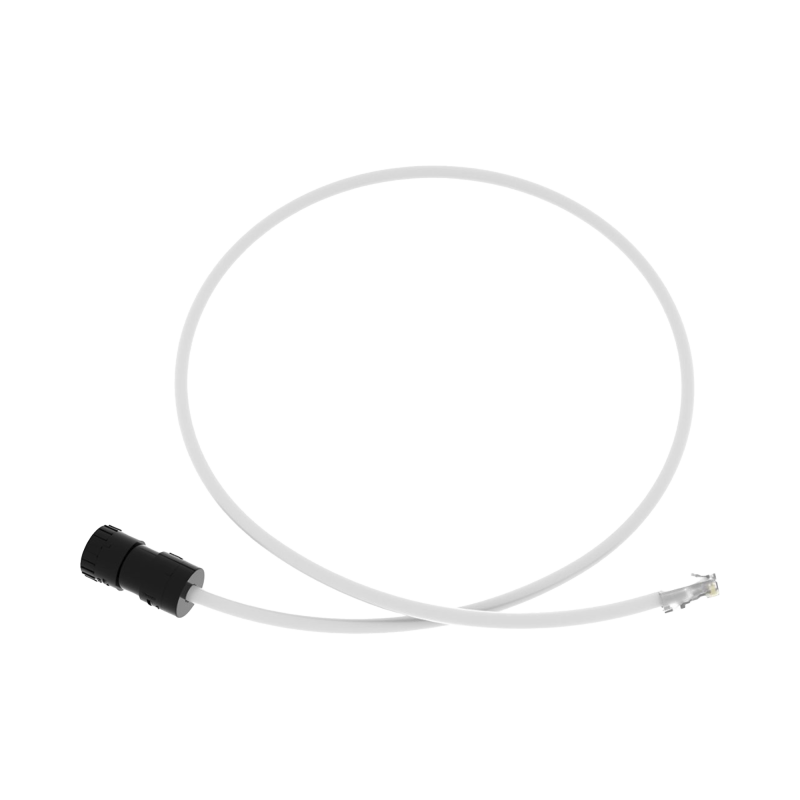 Cable de Conexion en Campo Jack a Plug RJ45 Cat6A CMP (Plenum) 1 Metro Blanco