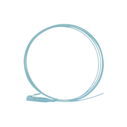 Pigtail de Fibra Optica Simplex LC PVC OM4 50/125 Aqua 1 metro