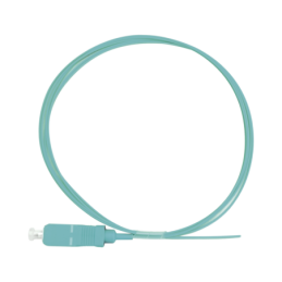 Pigtail de Fibra Optica Simplex SC PVC OM3 50/125 Aqua 1 metro