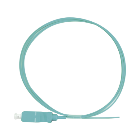 Pigtail de Fibra Optica Simplex SC PVC OM3 50/125 Aqua 1 metro