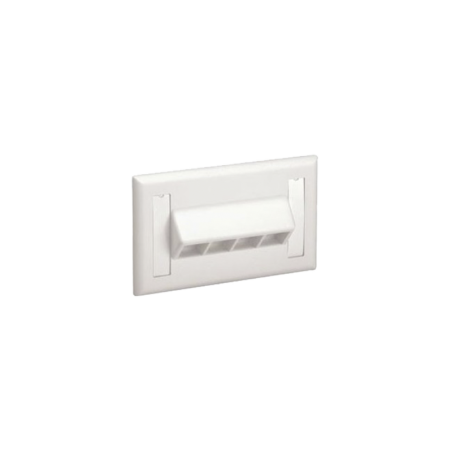 Placa de Pared Horizontal Salida 4 Puertos Keystone Con Espacios Etiquetas Blanco Mate