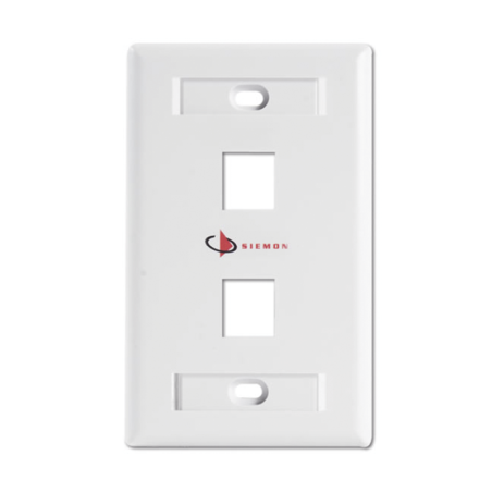 Placa de pared Keystone de 2 salidas blanco Jacks Keystone Z-MAX y MAX