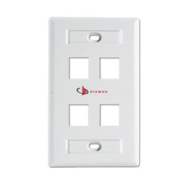 Placa de pared Keystone de 4 salidas blanco Jacks Keystone Z-MAX y MAX