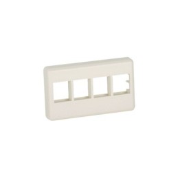 Placa de Pared Mueble Modular Salida 4 Puertos Keystone Blanco Mate