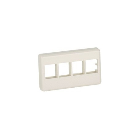 Placa de Pared Mueble Modular Salida 4 Puertos Keystone Blanco Mate