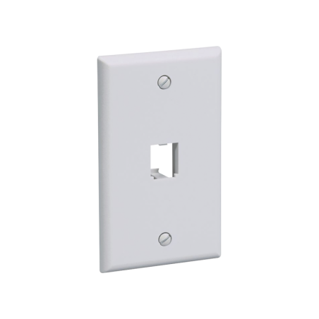 Placa de Pared Vertical Clasica Salida 1 Puerto Mini-Com Blanco