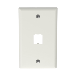 Placa de Pared Vertical Clasica Salida 1 Puerto Mini-Com Blanco Mate