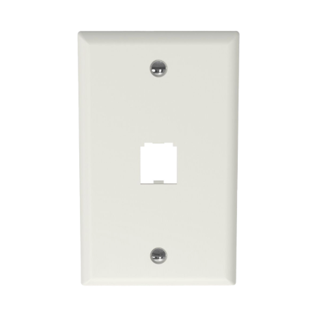 Placa de Pared Vertical Clasica Salida 1 Puerto Mini-Com Blanco Mate