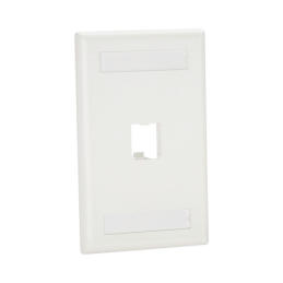 Placa de Pared Vertical Clasica Salida 1 Puerto Mini-Com Con Espacios Etiquetas Blanco