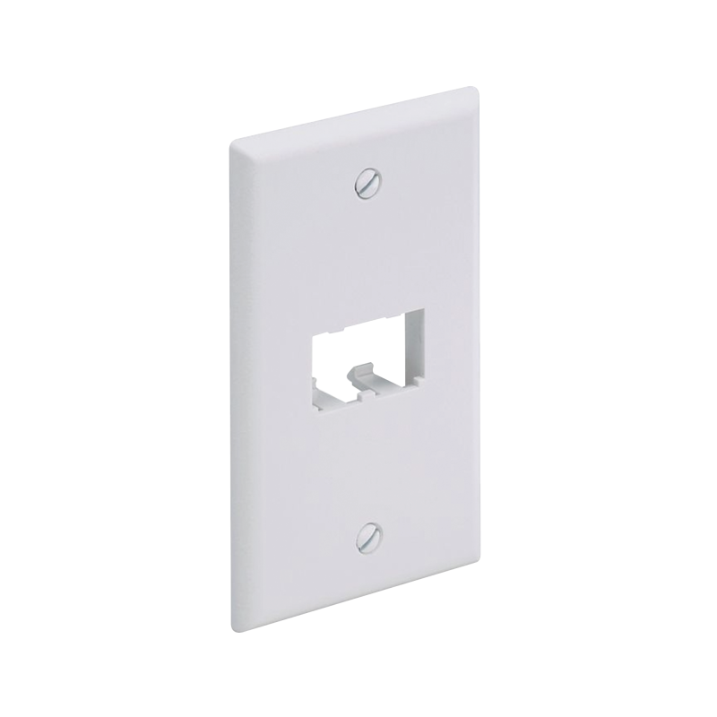 Placa de Pared Vertical Clasica Salida 2 Puertos Mini-Com Blanco