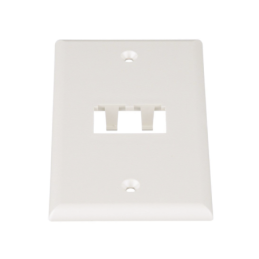 Placa de Pared Vertical Clasica Salida 2 Puertos Mini-Com Blanco Mate