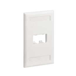 Placa de Pared Vertical Clasica Salida 2 Puertos Mini-Com Con Espacios Etiquetas Blanco