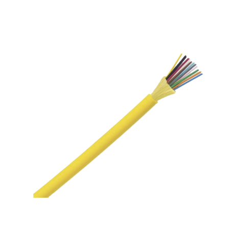 Cable de Fibra Optica de 12 hilos Monomodo OS2 9/125 Interior Tight Buffer 900um(Dielectrica) LSZHmetro