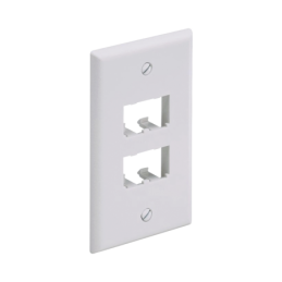 Placa de Pared Vertical Clasica Salida 4 Puertos Mini-Com Blanco