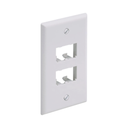 Placa de Pared Vertical Clasica Salida 4 Puertos Mini-Com Blanco Mate