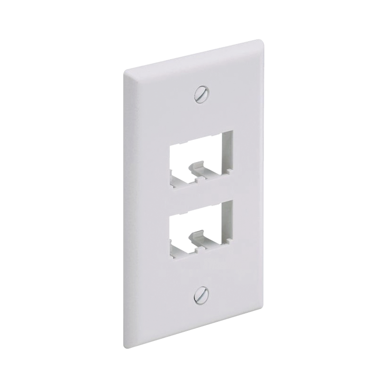 Placa de Pared Vertical Clasica Salida 4 Puertos Mini-Com Blanco Mate