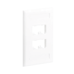 Placa de Pared Vertical Clasica Salida 4 Puertos Mini-Com Con Espacios Etiquetas Blanco