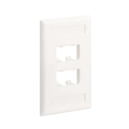 Placa de Pared Vertical Clasica Salida 4 Puertos Mini-Com Con Espacios Etiquetas Blanco Mate