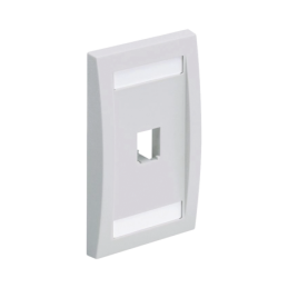 Placa de Pared Vertical Ejecutiva Salida 1 Puerto Mini-Com Con Espacios Etiquetas Blanco