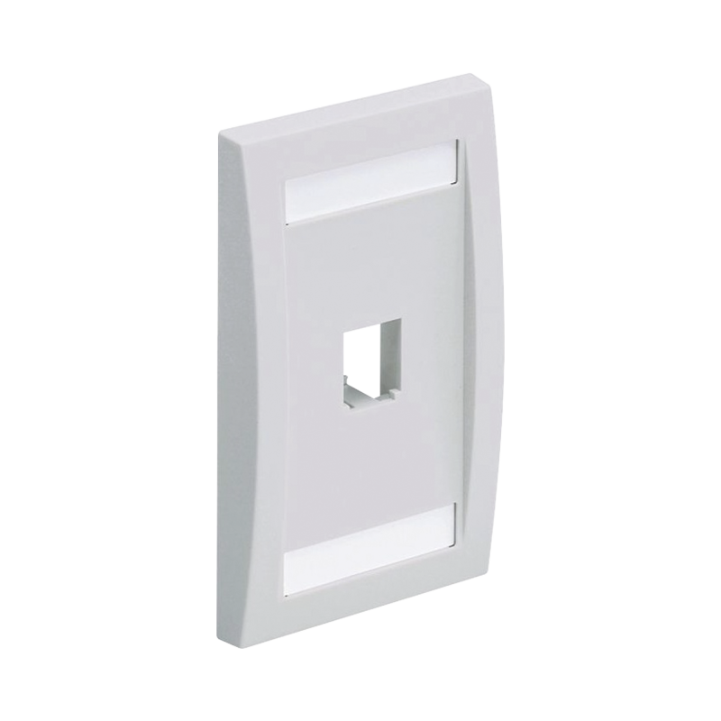 Placa de Pared Vertical Ejecutiva Salida 1 Puerto Mini-Com Con Espacios Etiquetas Blanco