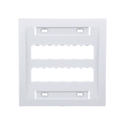 Placa de Pared Vertical Ejecutiva Salida 10 Puertos Mini-Com Con Espacios Etiquetas Blanco