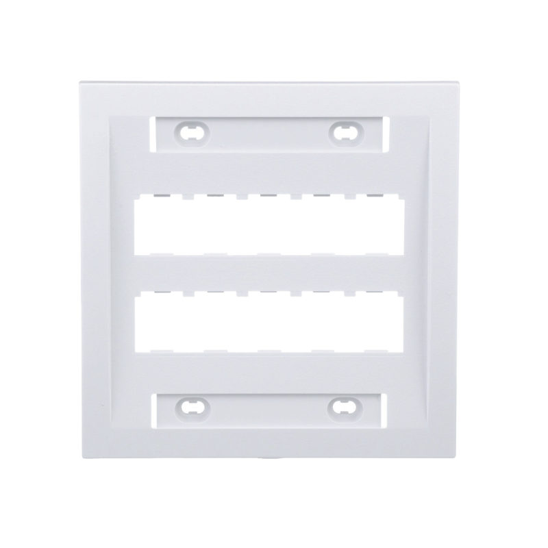 Placa de Pared Vertical Ejecutiva Salida 10 Puertos Mini-Com Con Espacios Etiquetas Blanco