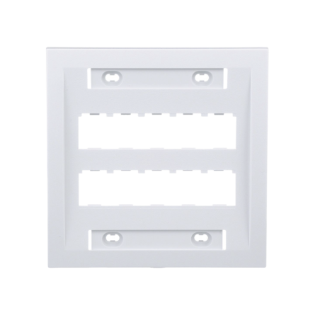 Placa de Pared Vertical Ejecutiva Salida 10 Puertos Mini-Com Con Espacios Etiquetas Blanco