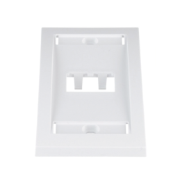 Placa de Pared Vertical Ejecutiva Salida 2 Puertos Mini-Com Con Espacios Etiquetas Blanco