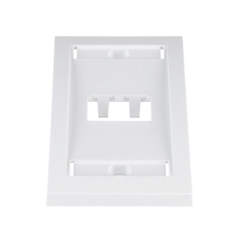 Placa de Pared Vertical Ejecutiva Salida 2 Puertos Mini-Com Con Espacios Etiquetas Blanco