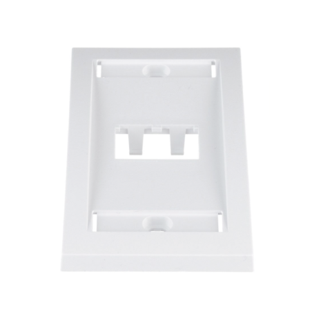 Placa de Pared Vertical Ejecutiva Salida 2 Puertos Mini-Com Con Espacios Etiquetas Blanco