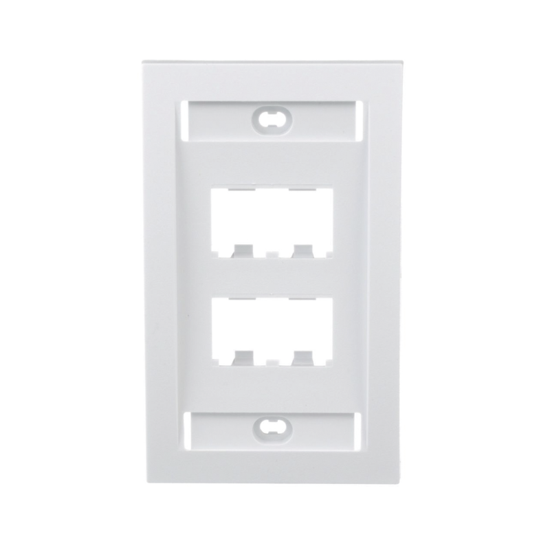 Placa de Pared Vertical Ejecutiva Salida 4 Puertos Mini-Com Con Espacios Etiquetas Blanco