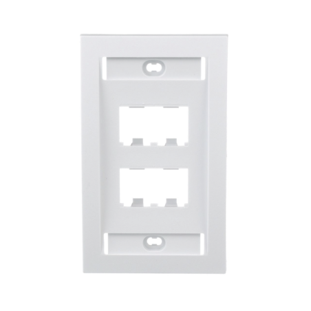 Placa de Pared Vertical Ejecutiva Salida 4 Puertos Mini-Com Con Espacios Etiquetas Blanco