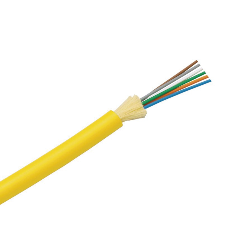 Cable de Fibra Optica de 12 hilos Monomodo OS2 9/125 Interior Tight Buffer 900um(Dielectrica) OFNR (Riser)metro