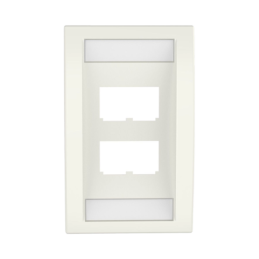 Placa de Pared Vertical Ejecutiva Salida 4 Puertos Mini-Com Con Espacios Etiquetas Blanco Mate