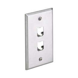 Placa de Pared Vertical de Acero Inoxidable Salida 2 Puertos Mini-Com