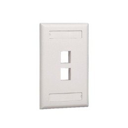 Placa de Pared Vertical Salida 2 Puertos Keystone Con Espacios Etiquetas Blanco