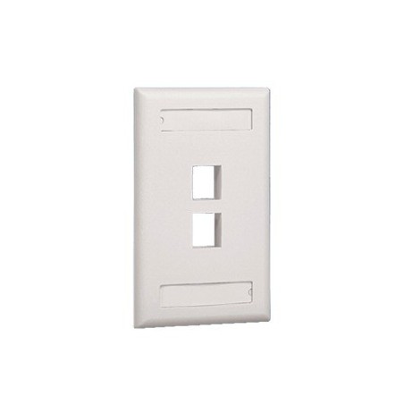 Placa de Pared Vertical Salida 2 Puertos Keystone Con Espacios Etiquetas Blanco