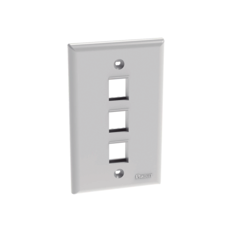 Placa de Pared Vertical Salida 3 Puertos Keystone Blanco