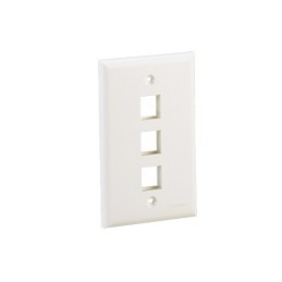 Placa de Pared Vertical Salida 3 Puertos Keystone Blanco Mate