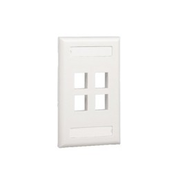 Placa de Pared Vertical Salida 4 Puertos Keystone Con Espacios Etiquetas Blanco