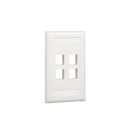 Placa de Pared Vertical Salida 4 Puertos Keystone Con Espacios Etiquetas Blanco